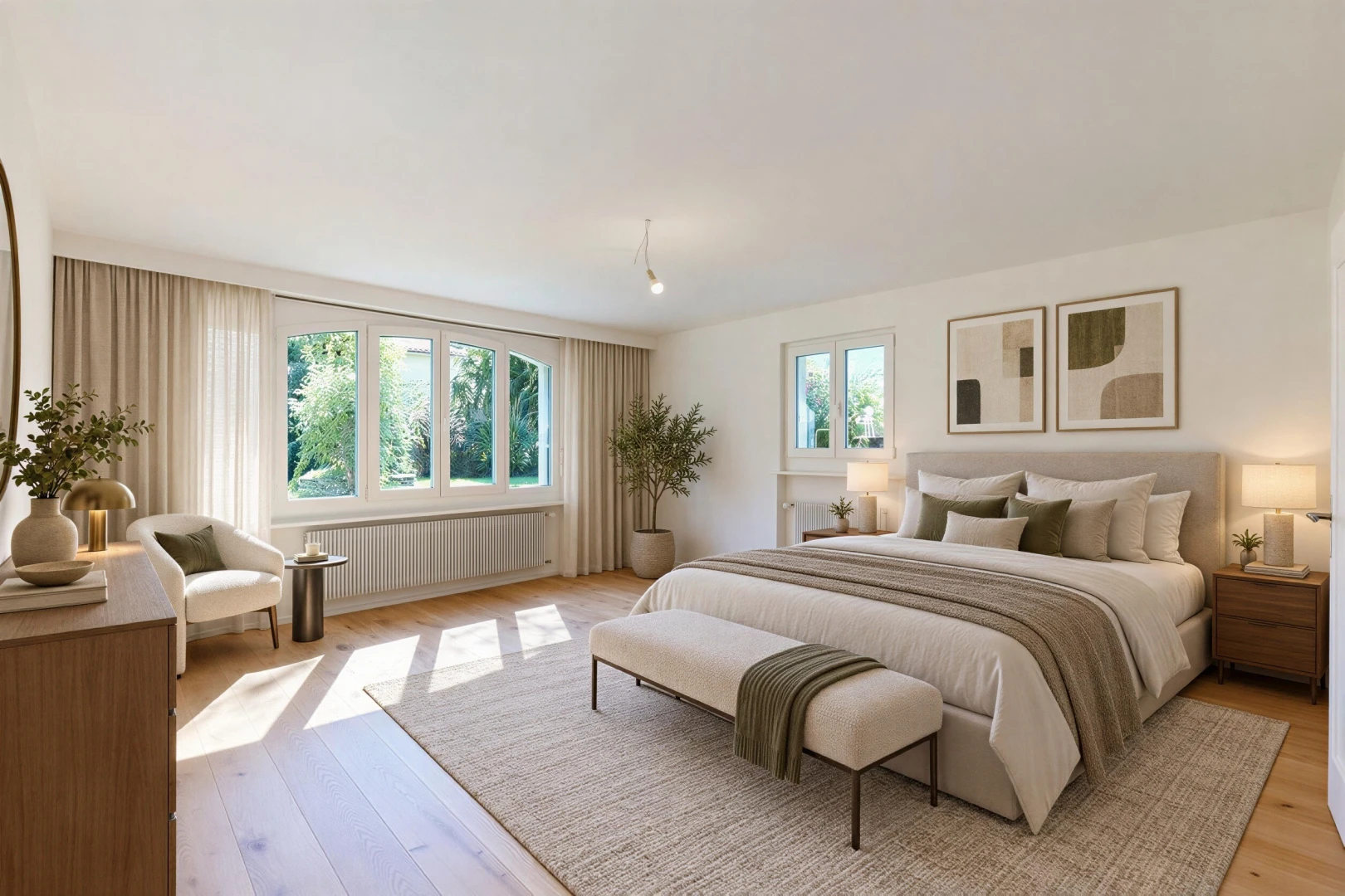 pièce vide avec radiateur, cloison sèche, drywall, sol en finition bois, et wood finish floor