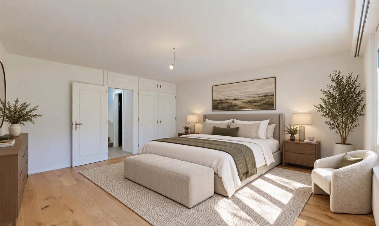 pièce vide avec drywall, cloison sèche, wood finish floor, sol en finition bois, et inside property