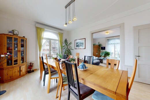 esszimmer mit gipskartonwand, drywall, natürliches licht, natural light, und inside property