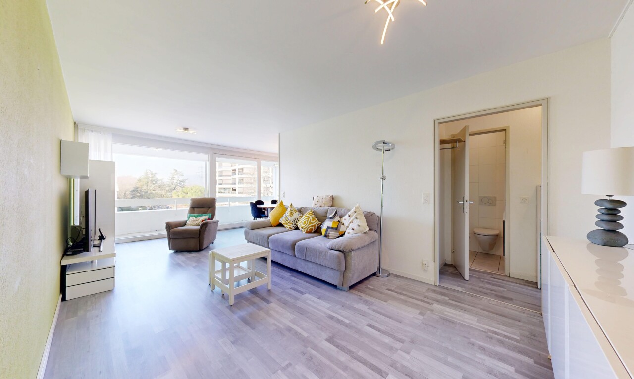 living room with light wood-style flooring