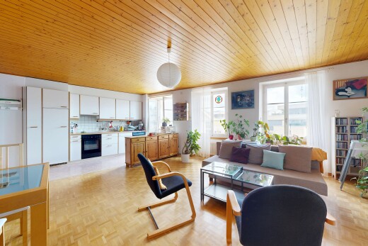 wohnzimmer mit parquet floor, inside property, holzfußboden, wood finish floor, und natürliches licht