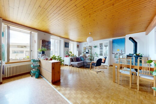 wohn- / esszimmer mit inside property, parquet floor, kühler, natürliches licht, und natural light