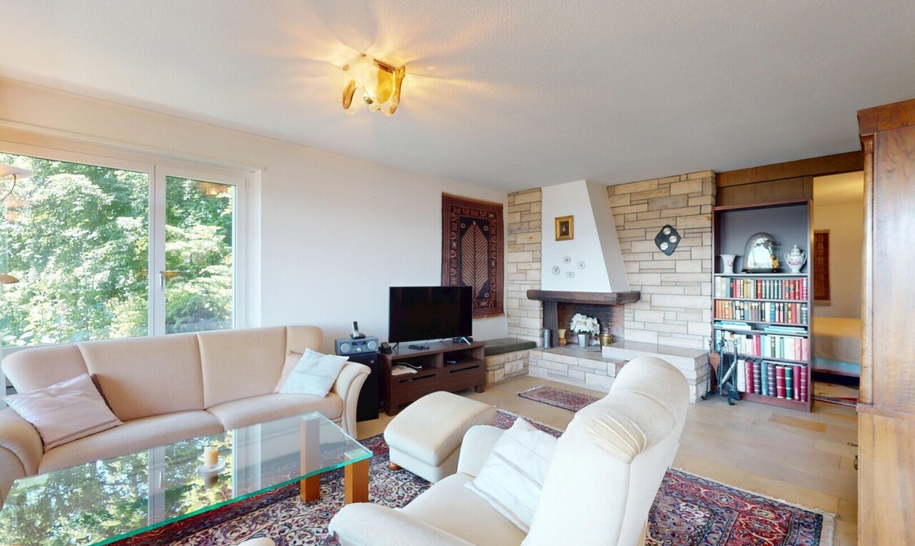 salon avec inside property, télévision, lumière naturelle, natural light, et cloison sèche