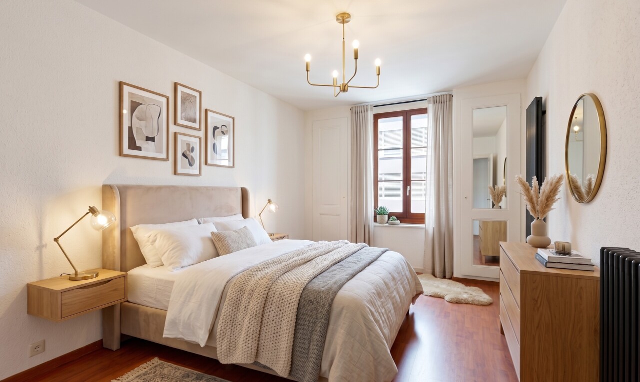 empty room featuring wood finished floors and baseboards