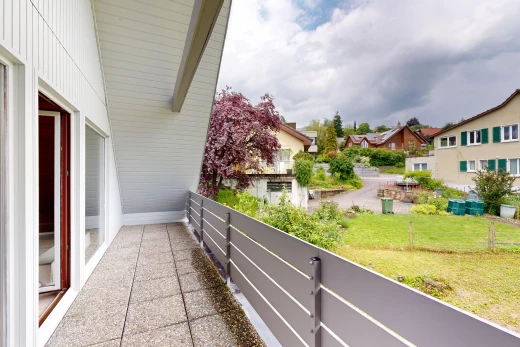 balkon mit wohngebietblick