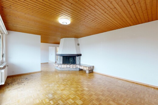 wohnzimmer mit drywall, gipskartonwand, parquet floor, wood finish floor, und holzfußboden
