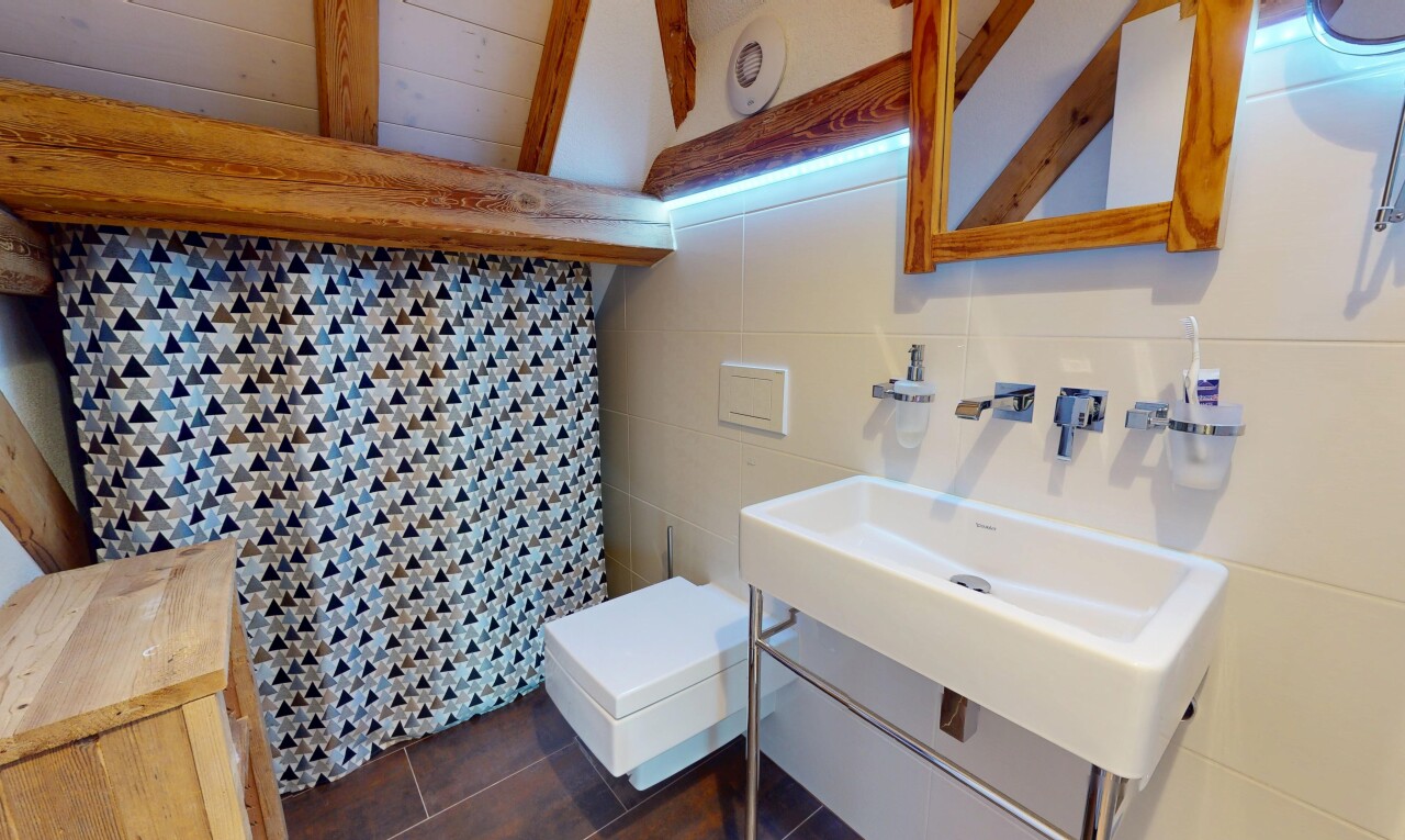 bathroom with vanity and tile patterned floors