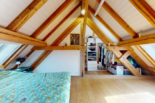 chambre avec inside property, plafond à poutres, beamed ceiling, plafond voûté, et vaulted ceiling