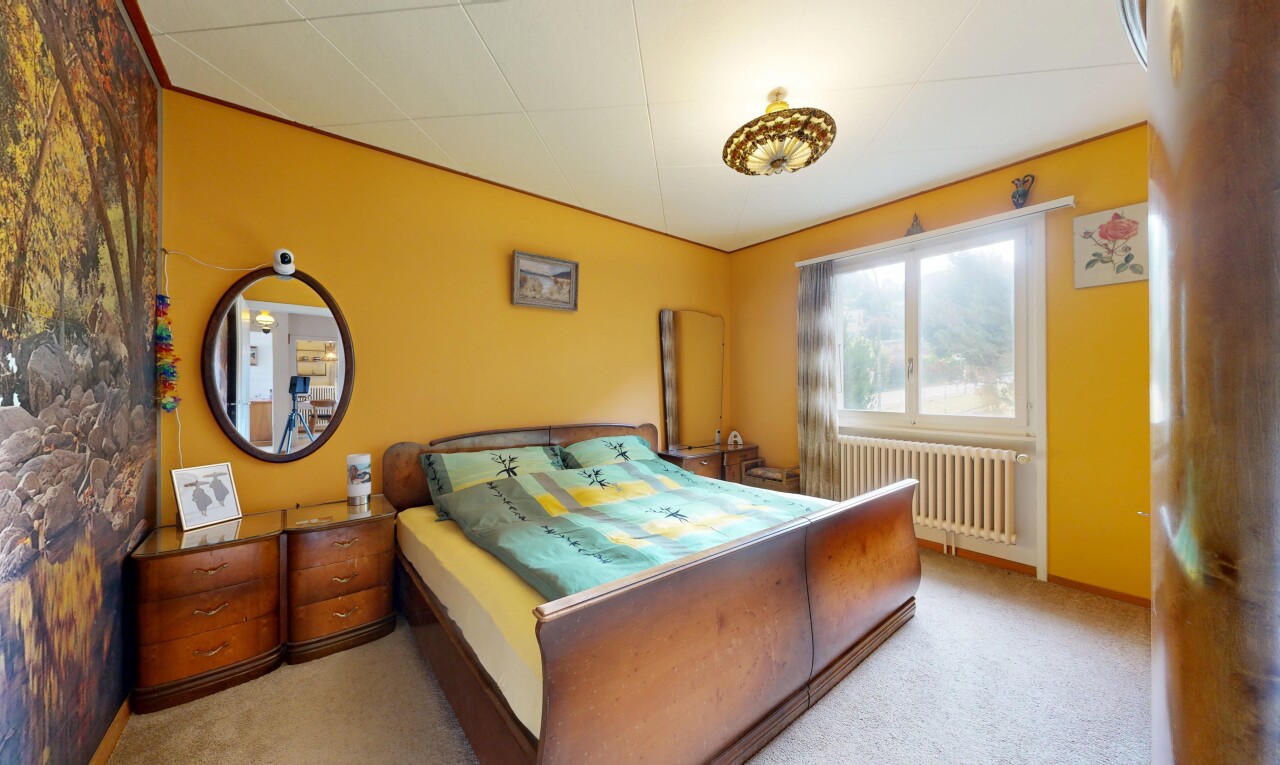 chambre avec drywall, cloison sèche, radiateur, carpet, et moquette