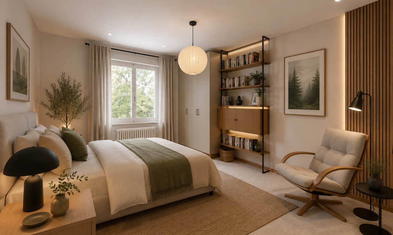chambre avec carpet, moquette, lumière naturelle, radiateur, et inside property