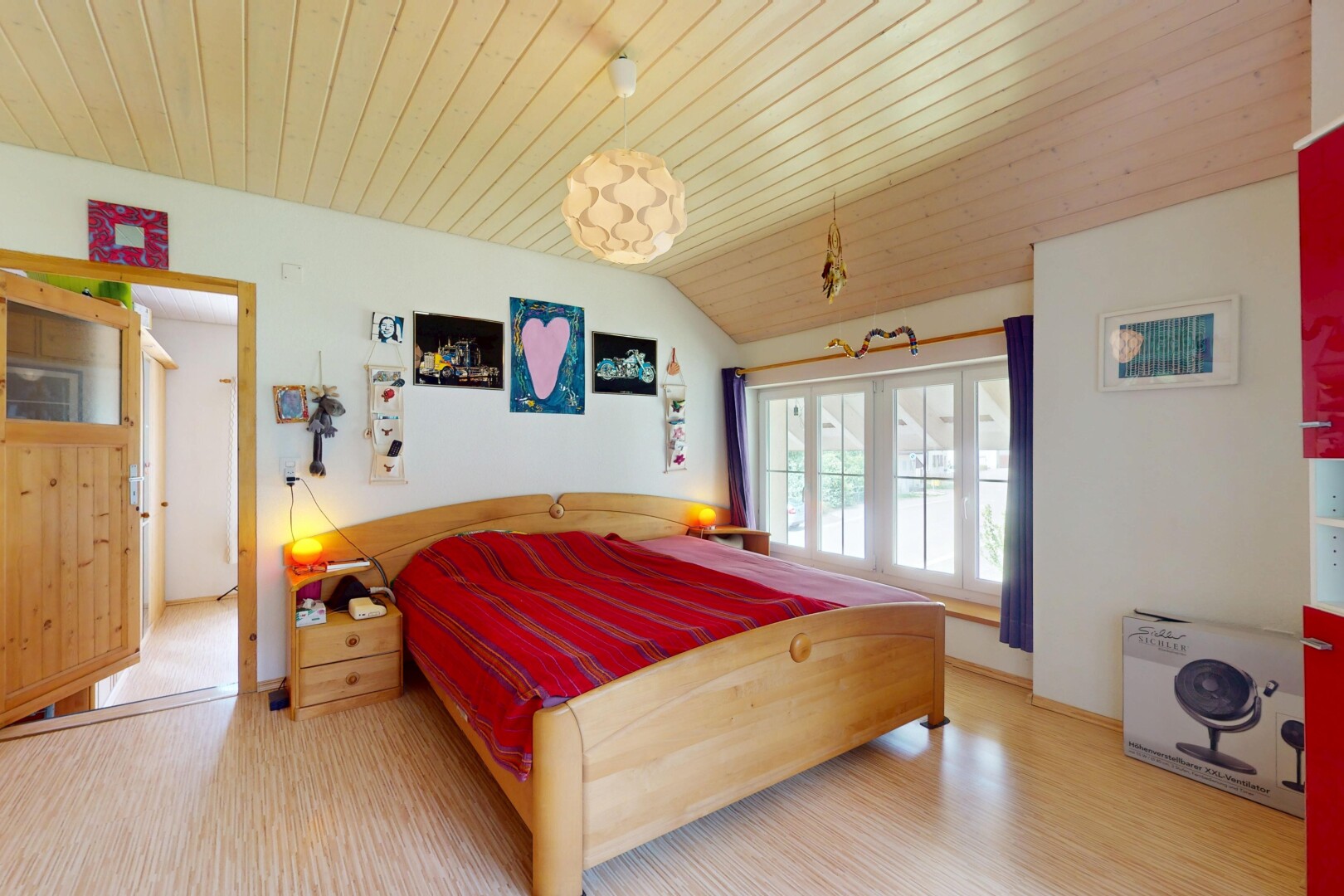 room / bedroom with wood finished floors, vaulted ceiling, and wood ceiling