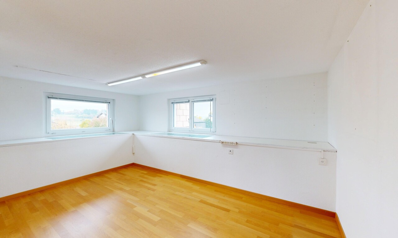 pièce vide avec natural light, lumière naturelle, wood finish floor, sol en finition bois, et drywall