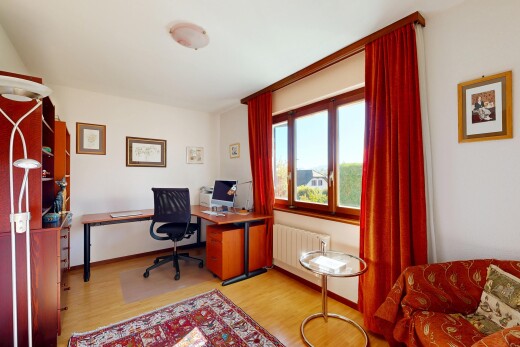 office featuring light wood-style flooring and baseboards