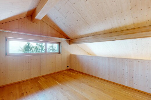 leerer raum mit holzfußboden, niedrige decke, zusätzliches zimmer, und dachschräge