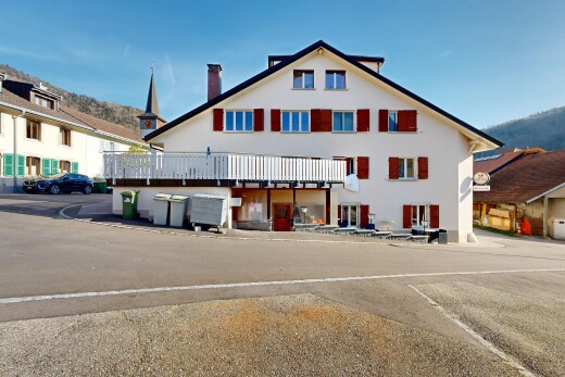 außenansicht mit day time, schornstein, und terrasse
