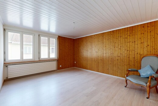 leerer raum mit natürliches licht, natural light, holzfußboden, wood finish floor, und kühler