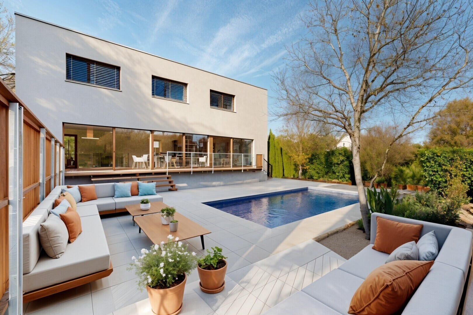 piscine avec terrasse, piscine, from property, et day time