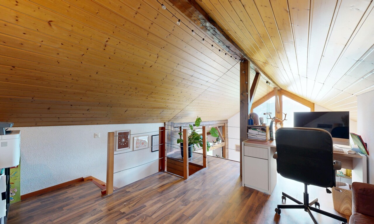 office featuring wood ceiling and dark wood-style flooring