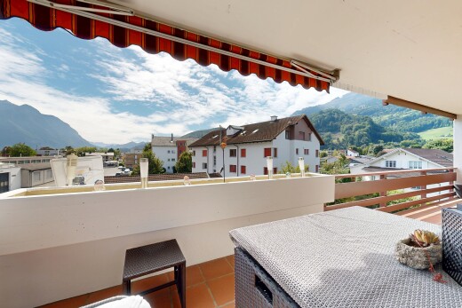 terrasse mit mountain view, blick auf die berge, from property, day time, und balkon