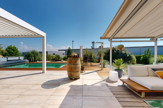 terrasse avec terrasse, day time, piscine, et from property