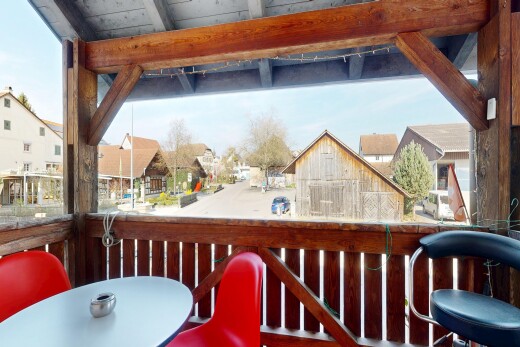 balkon mit day time, from property, wohngebietblick, residential view, und balkon