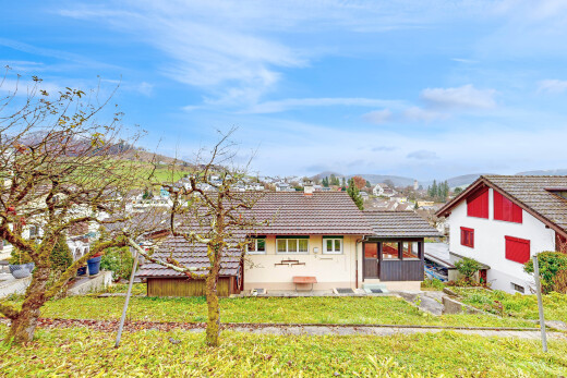 außenansicht mit ziegeldach, day time, rasen, und property visible