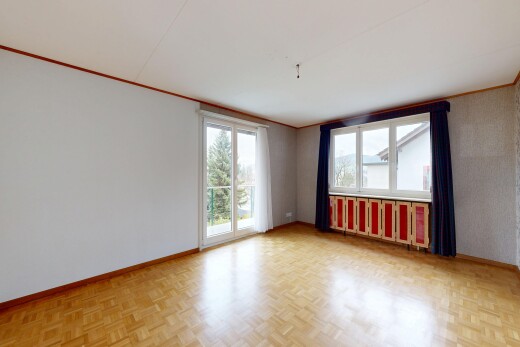 leerer raum mit parquet floor, kronenstuck, crown molding, sockelleisten, und baseboards wall