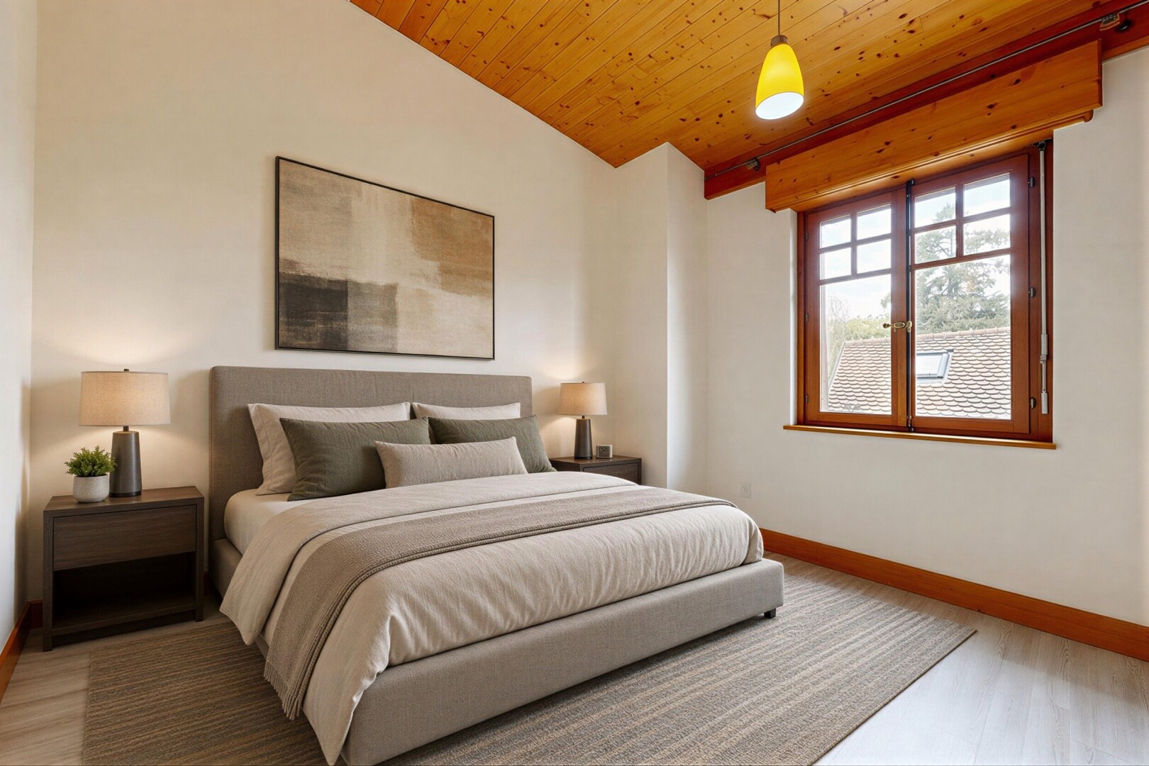 zimmer / schlafzimmer mit gipskartonwand, drywall, kühler, natürliches licht, und natural light