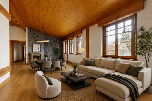 wohn- / esszimmer mit gipskartonwand, drywall, inside property, natürliches licht, und natural light