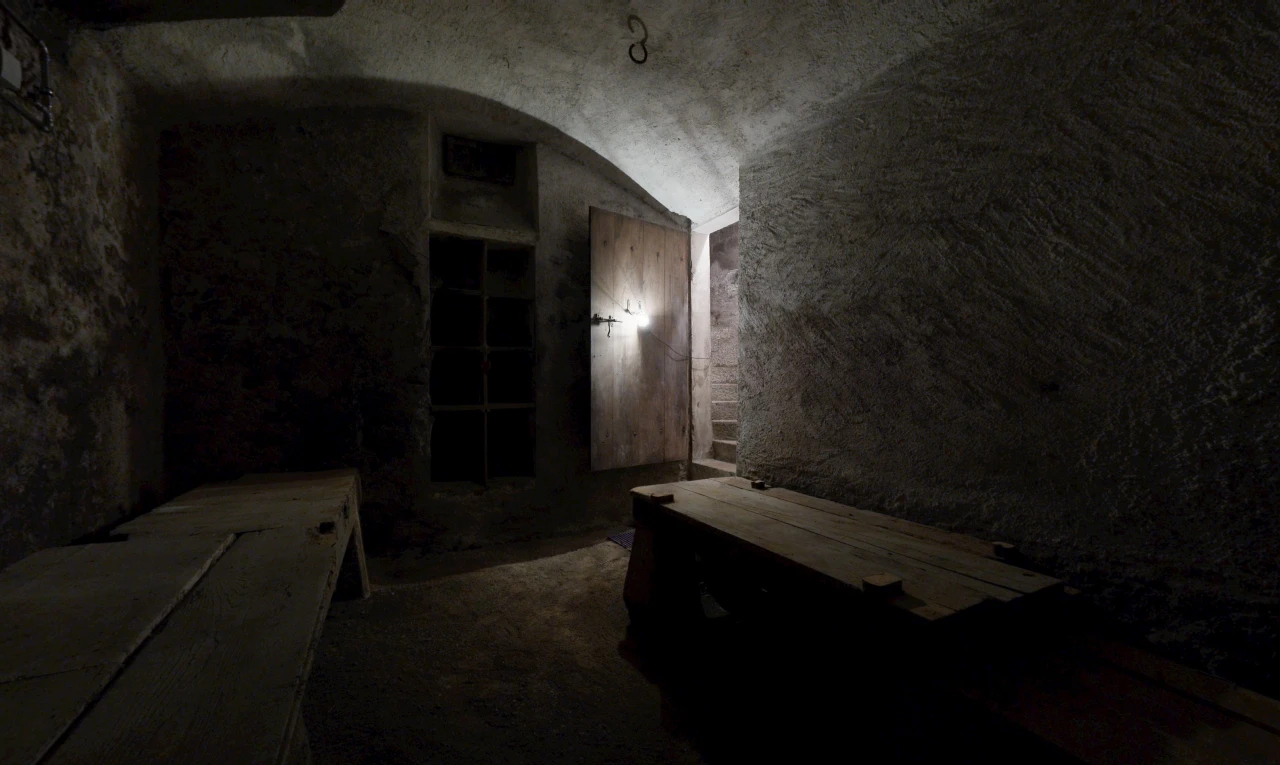 cave avec étagères intégrées