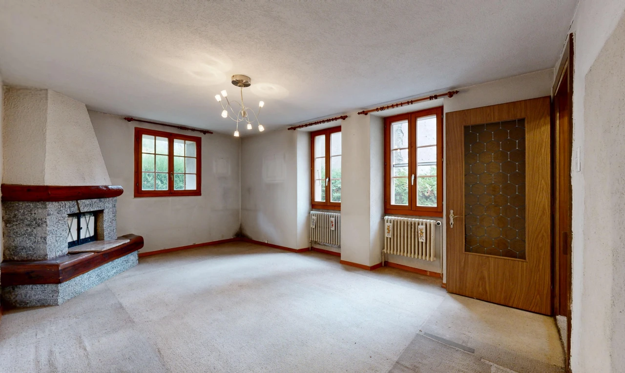 salon avec radiateur, lumière naturelle, inside property, carpet, et moquette