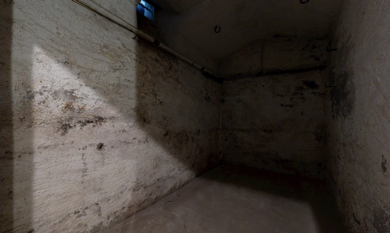 pièce vide avec concrete floor, sol en béton, concrete wall, mur en béton, et unfinished concrete floor