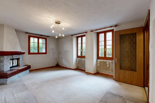 salon avec radiateur, lumière naturelle, inside property, carpet, et moquette