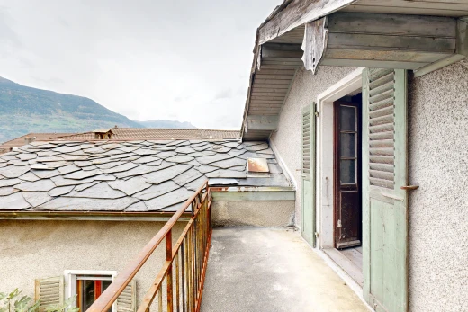 balcon avec balcon, from property, vue sur la montagne, mountain view, et overcast