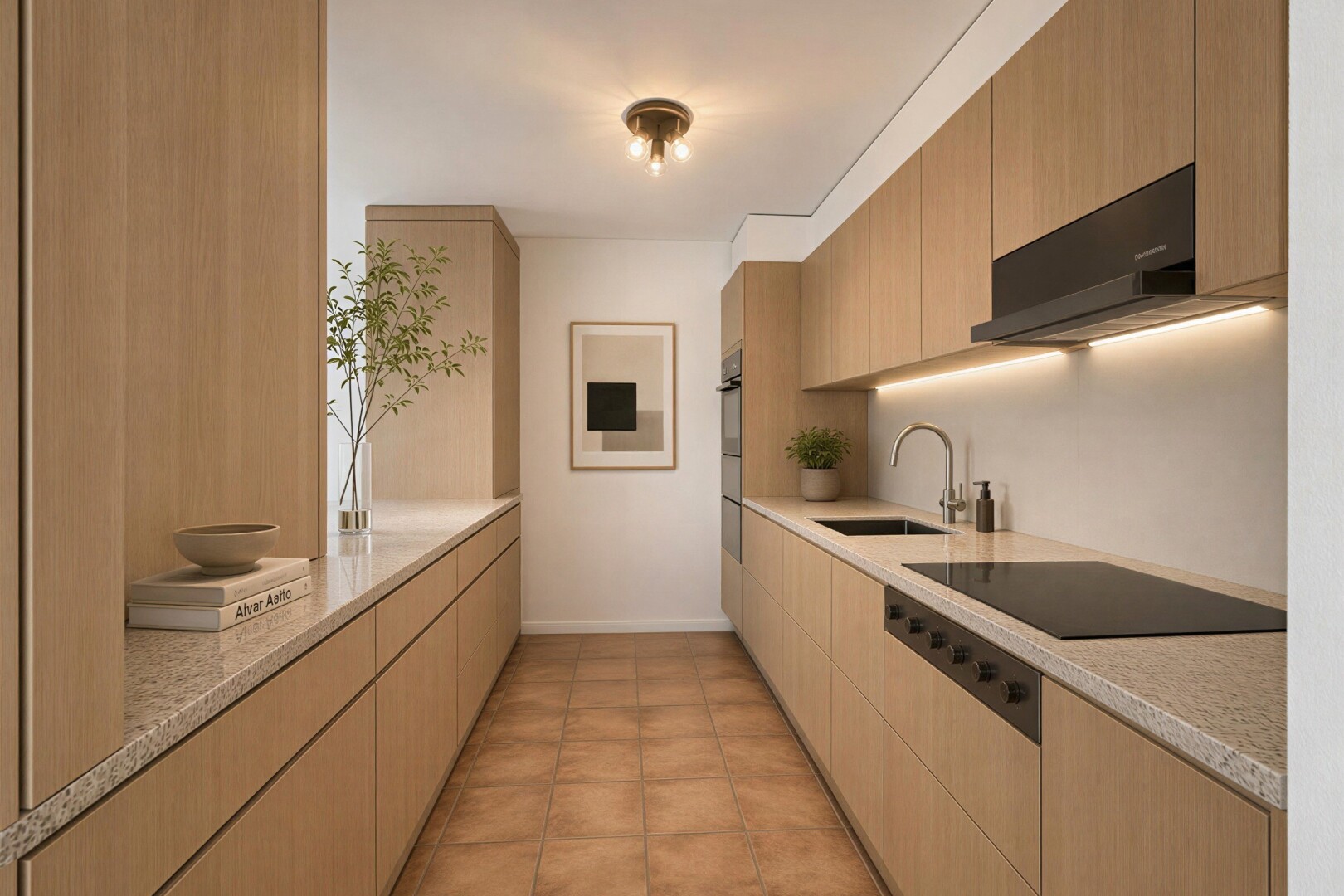 cuisine avec arched cabinets, armoires en arc, stone countertops, plans de travail en pierre, et raised cabinets