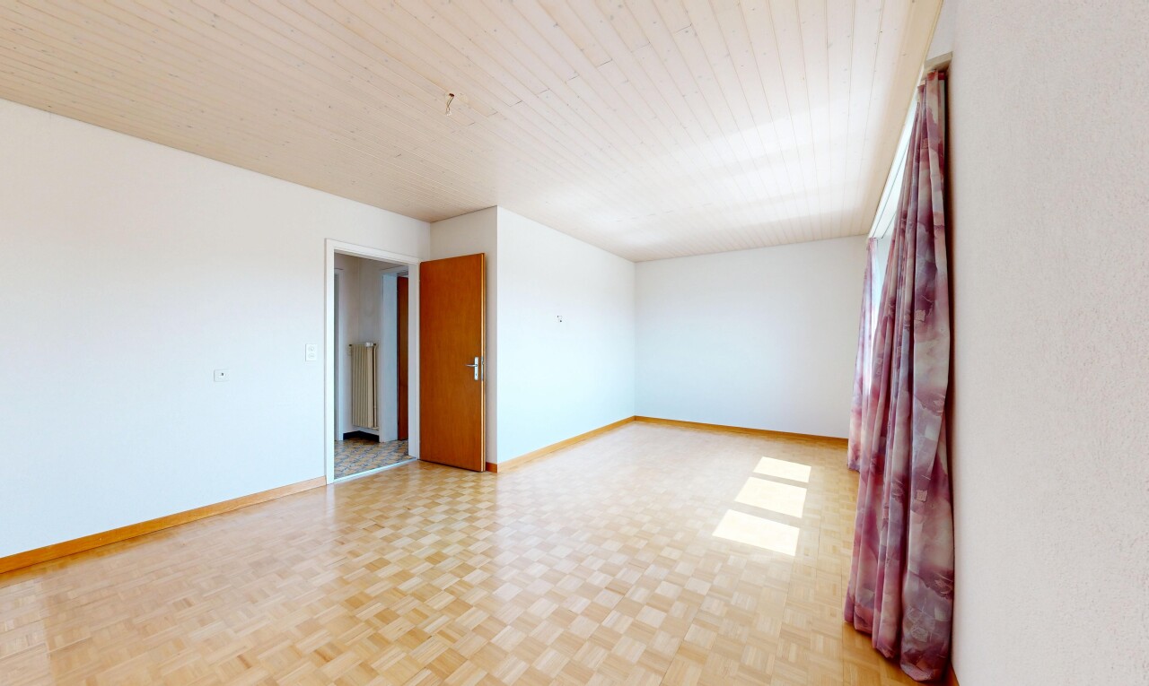 spare room with parquet floors and wooden ceiling