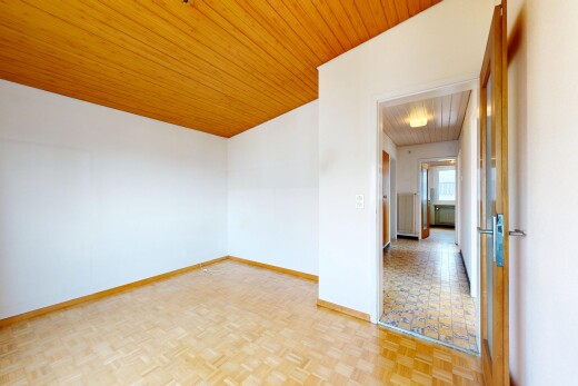 unfurnished room with wooden ceiling and parquet flooring