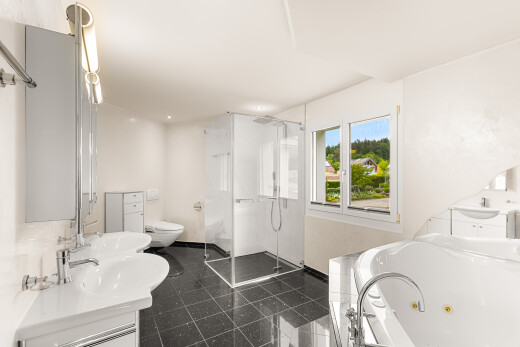 salle de bains avec douche, drywall, cloison sèche, inside property, et natural light
