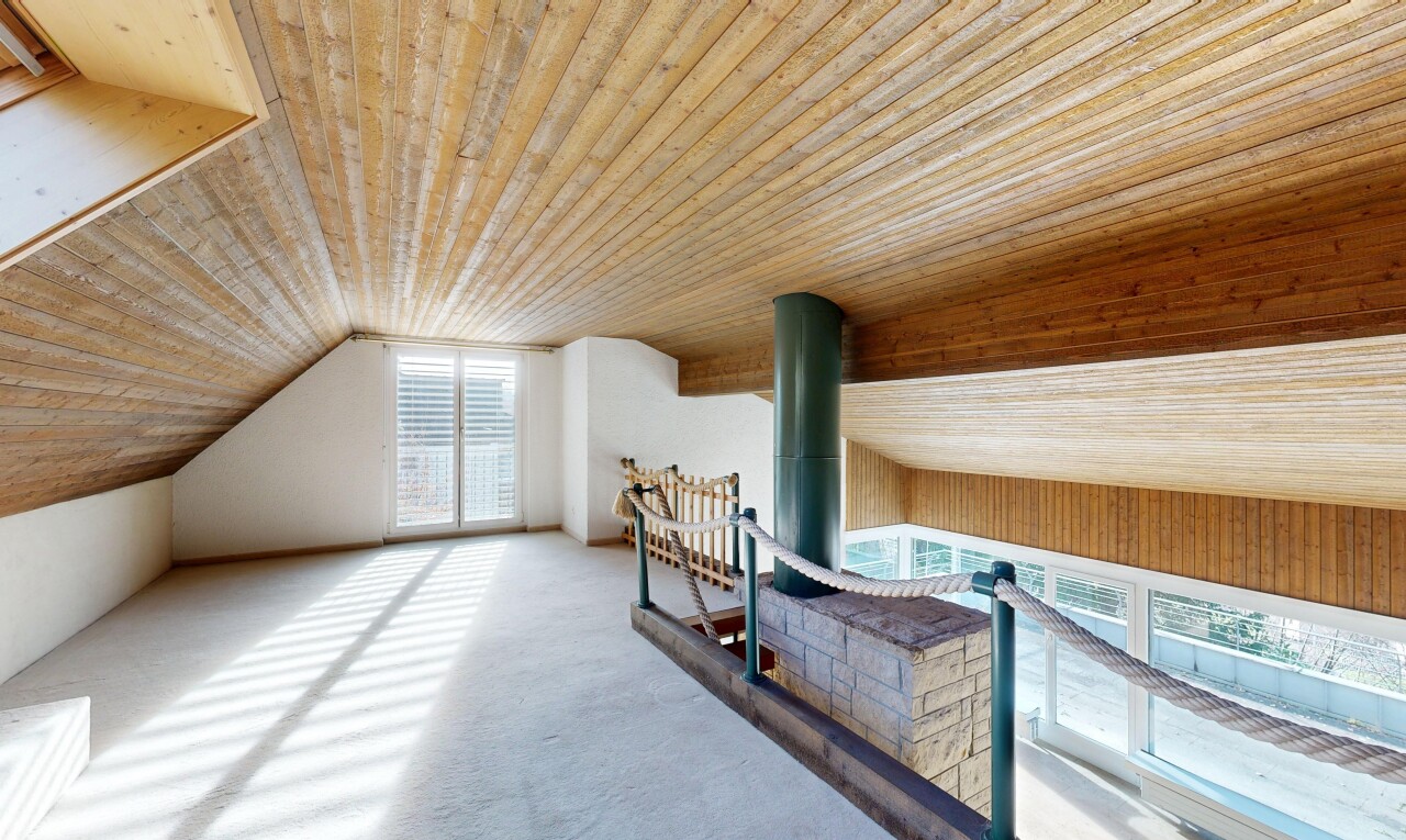 pièce vide avec lumière naturelle, natural light, plafond en bois, wood ceiling, et inside property