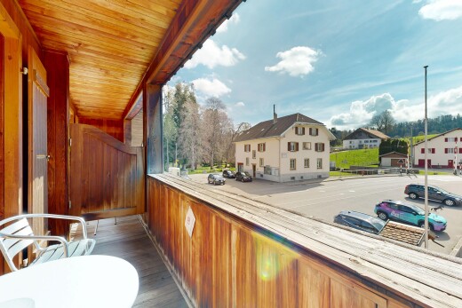 balkon mit wohngebietblick