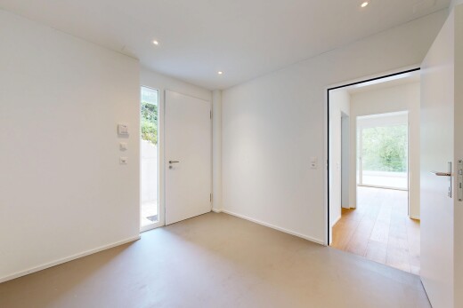 leerer raum mit inside property, drywall, gipskartonwand, recessed lighting, und einbauleuchten