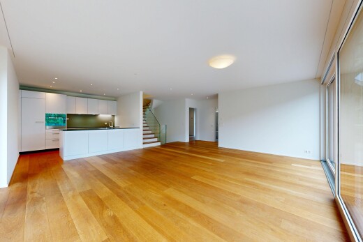 spare room featuring light wood-style flooring and recessed lighting