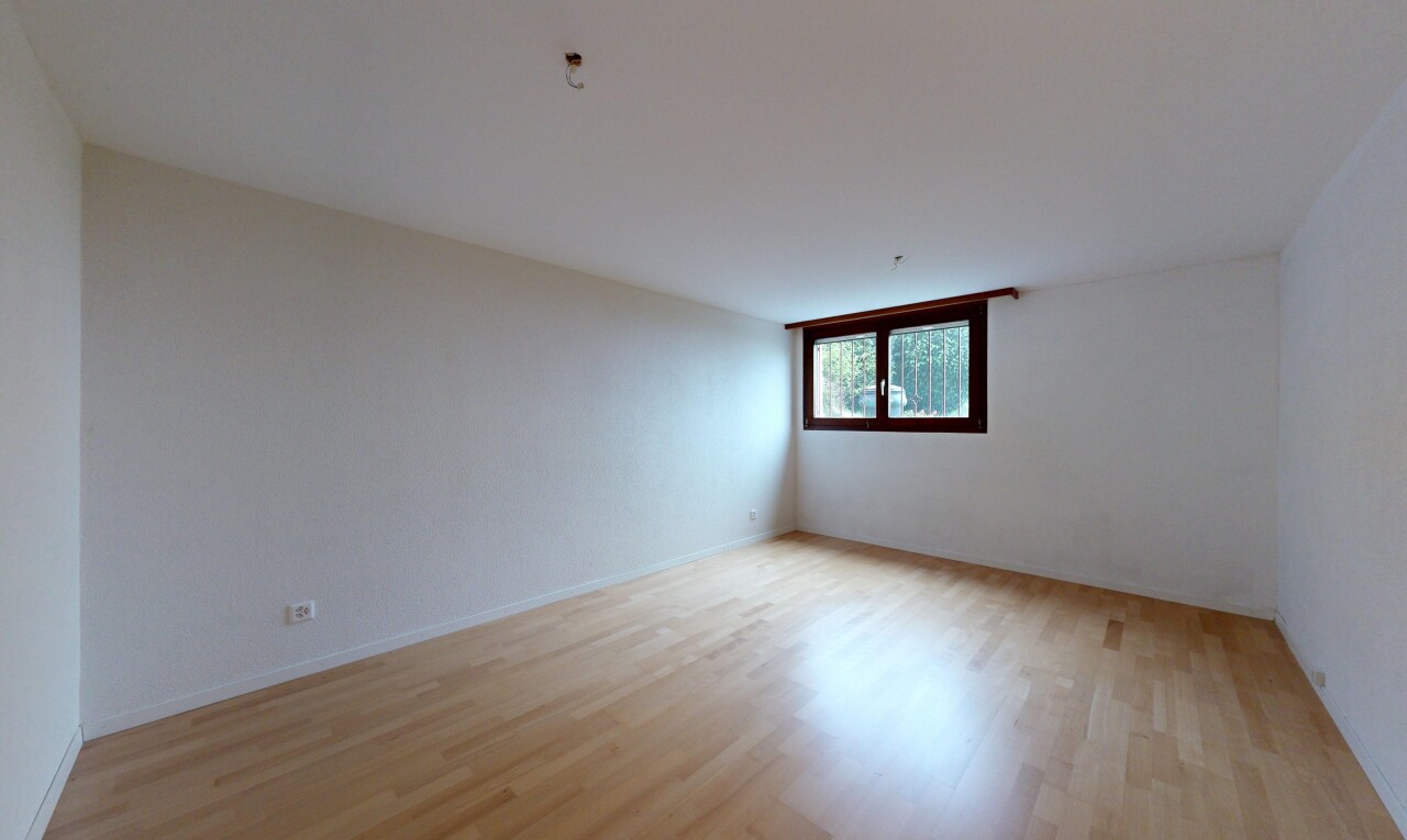 pièce vide avec lumière naturelle, natural light, sol en finition bois, wood finish floor, et cloison sèche