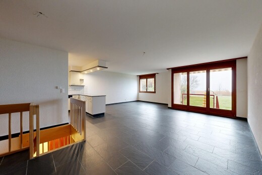 empty room with dark floors