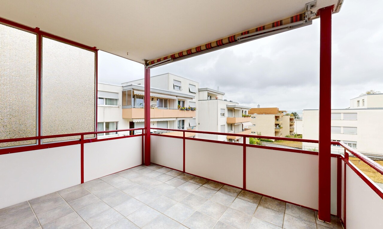 terrasse avec overcast, from property, view focus, et apartment complex view