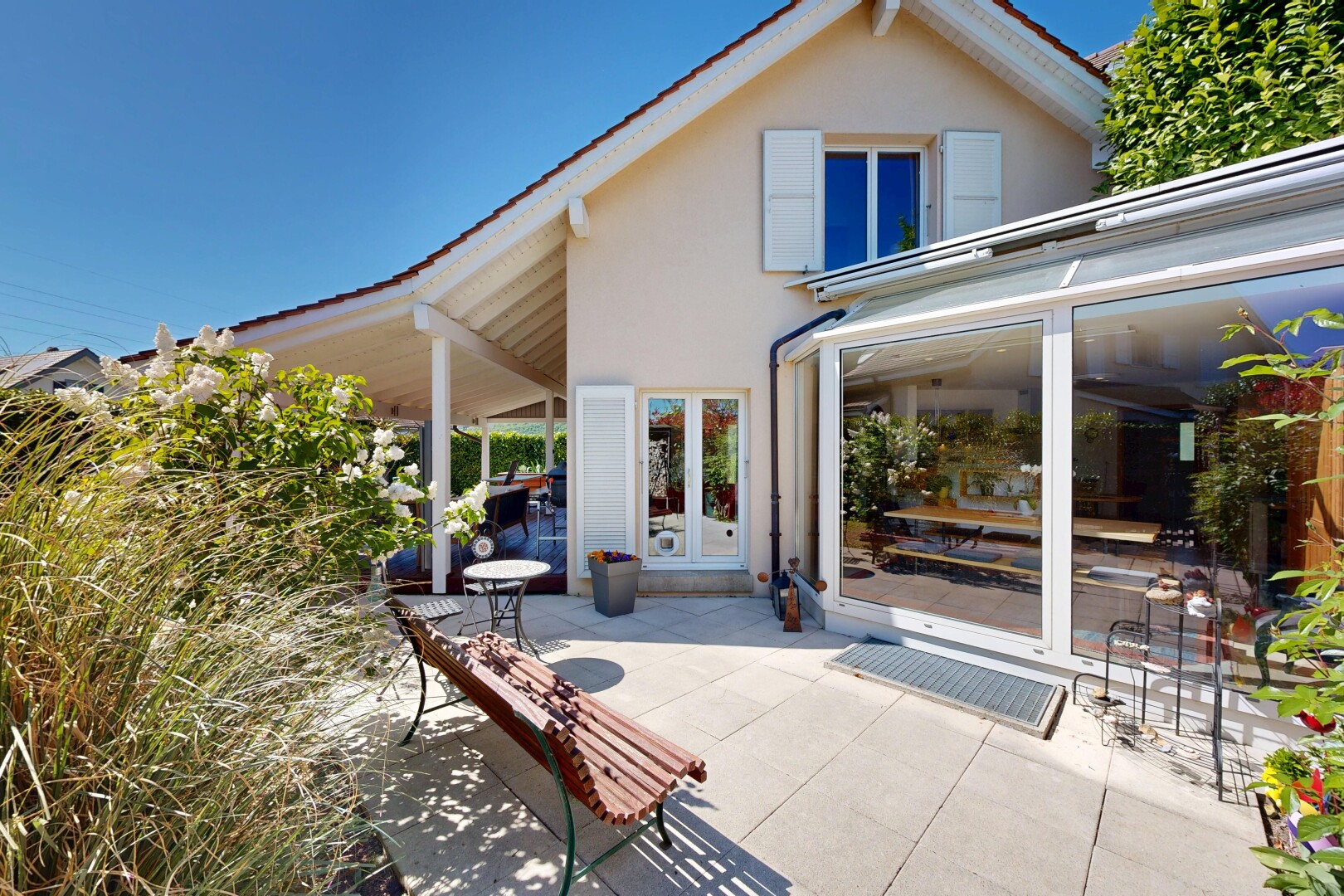 terrasse mit day time, from property, terrasse, und französische türen