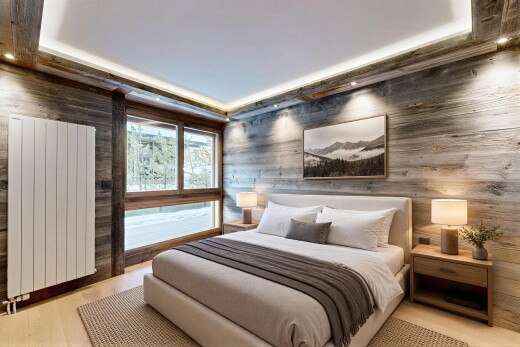 zimmer / schlafzimmer mit kühler, inside property, virtually staged, natural light, und natürliches licht