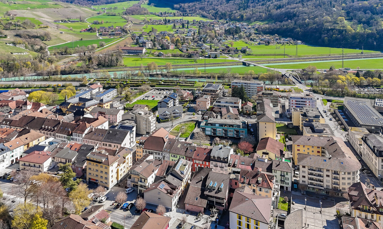 vue sur la montagne avec aerial view