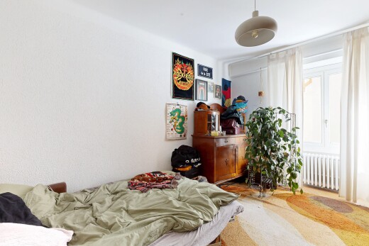 zimmer / schlafzimmer mit kühler, inside property, drywall, und gipskartonwand