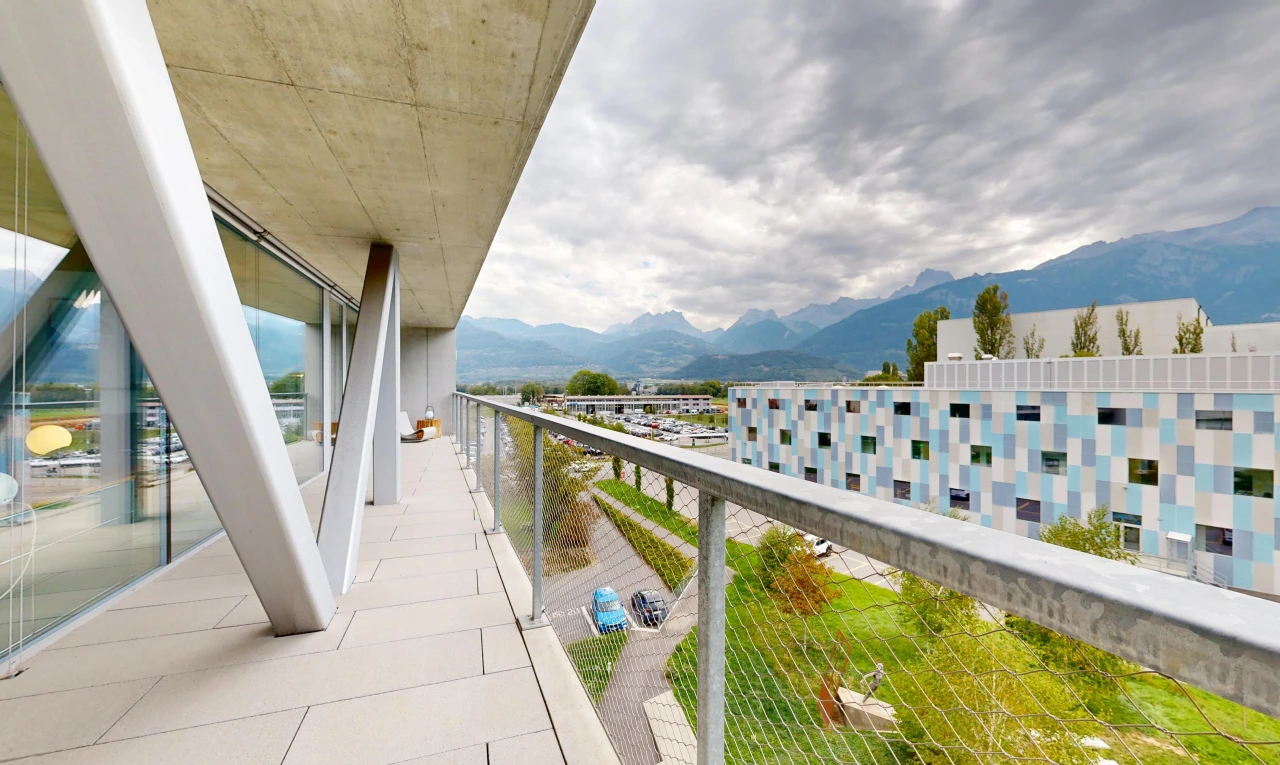 balcon avec balcon, vue sur la montagne, mountain view, view focus, et from property